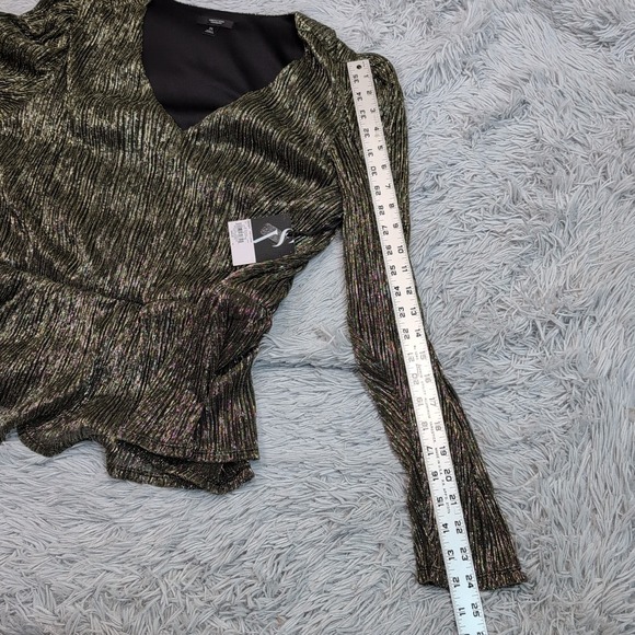 Simply Vera‎ Verawang Shirt Womens XL Gold Blouse Sparkly Evening Career New - Picture 5 of 11